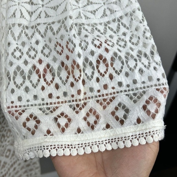 Eliza J Ivory Cream Lace Overlay Sheath Dress Size 8 Bell Sleeves - Picture 8 of 14